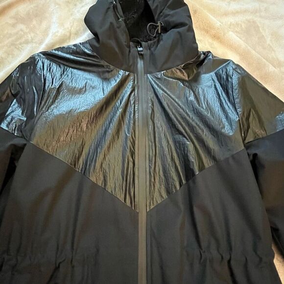 NWOT Michael Kors Womens Parka Coat Medium Black Drawstrings Lined Winter Clean! - Picture 3 of 10